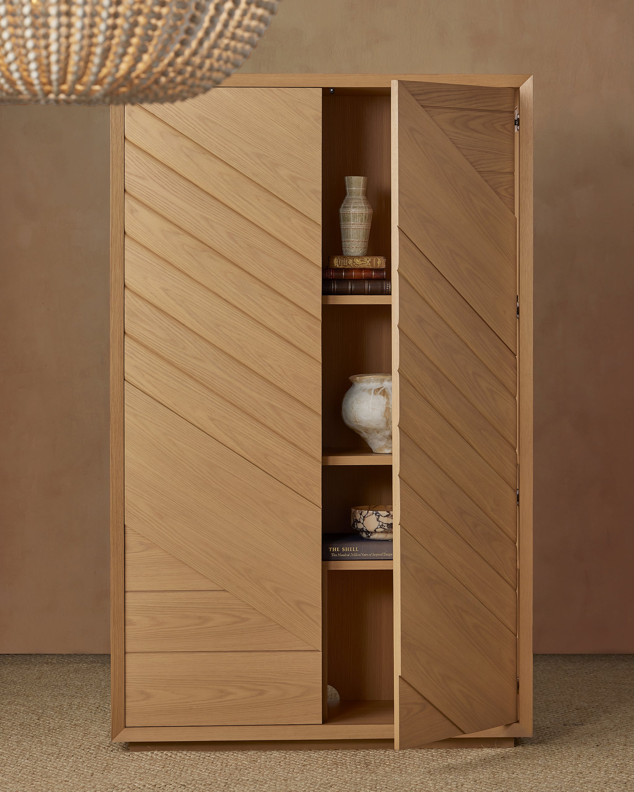 Currey & Company Margot Natural Oak Storage Cabinet