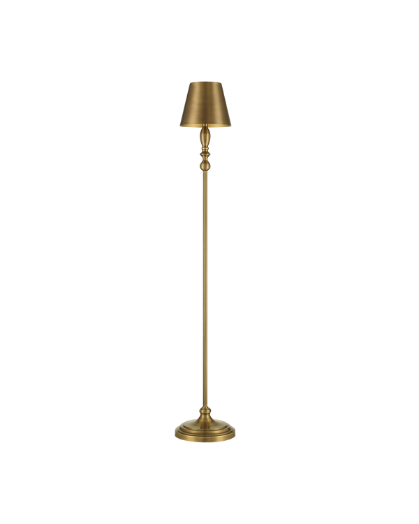 Currey & Company Viaggio Antique Brass Cordless Floor Lamp