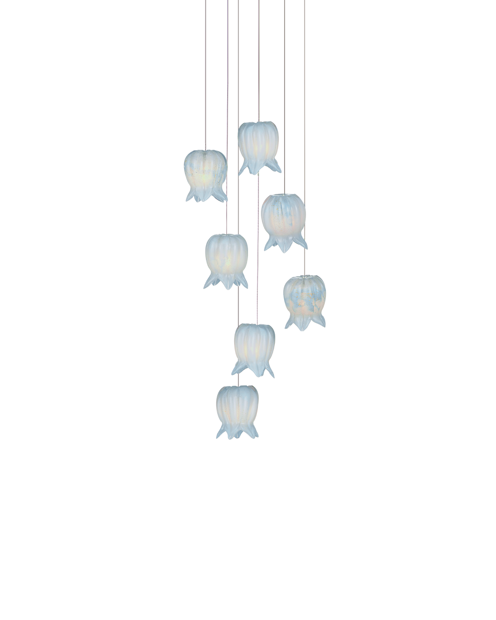 Currey And Company Polpo 7 Light Round Multi Drop Pendant