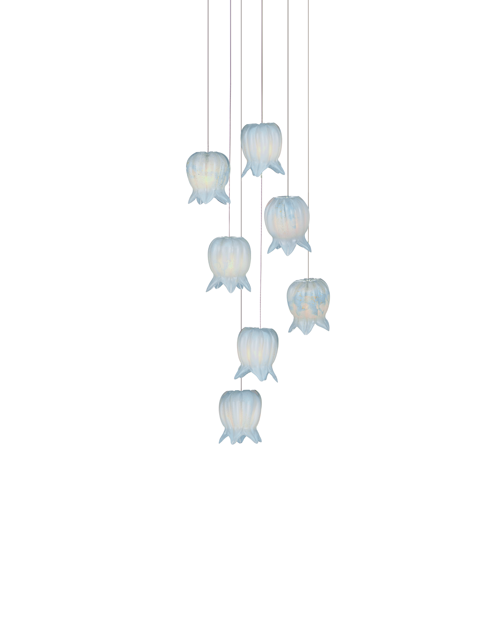 Currey And Company Polpo 7 Light Round Multi Drop Pendant