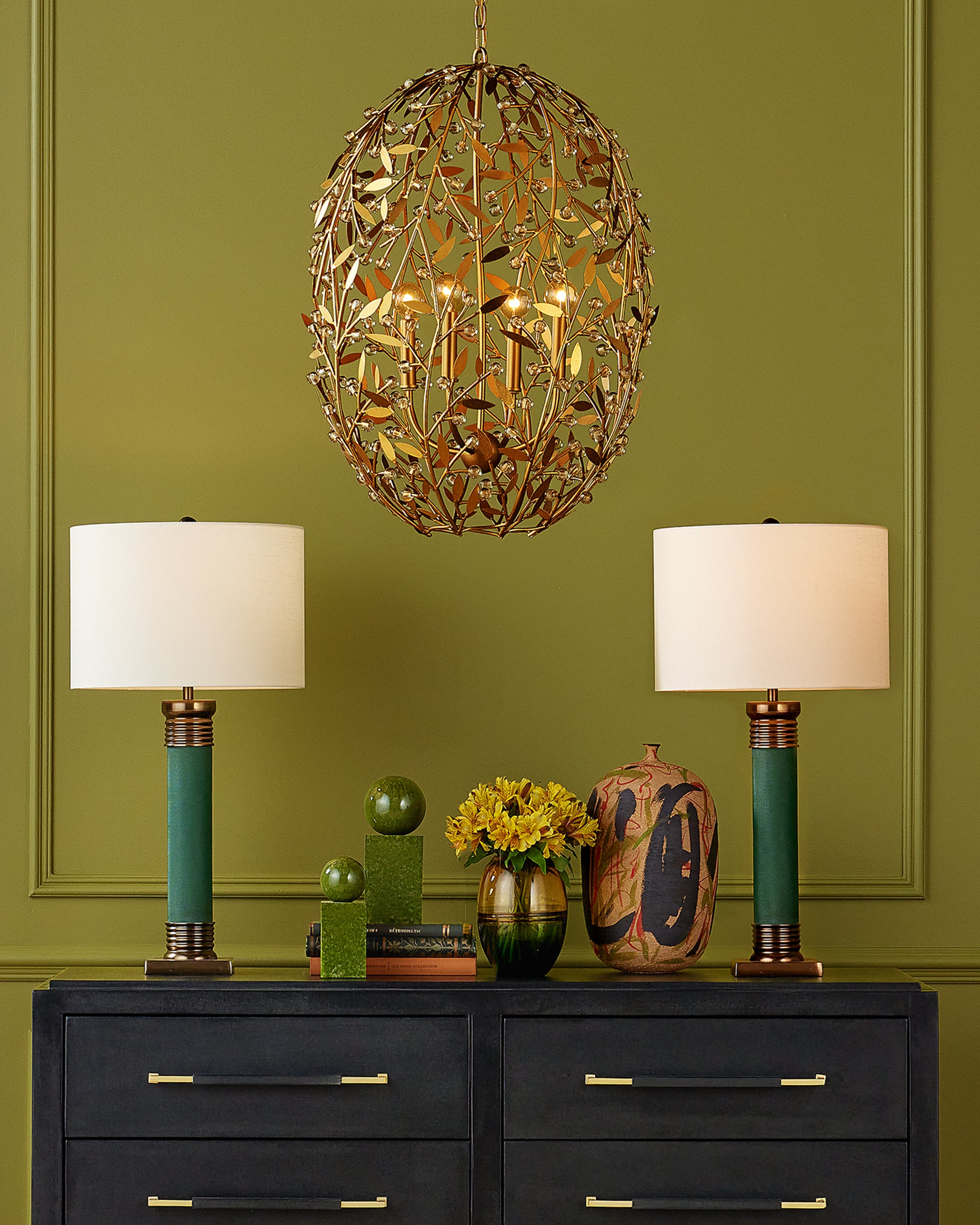 Currey & Company Nova Green Object Set Of 2