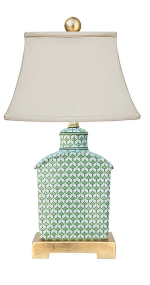 Green and White Fish Scale Lamp