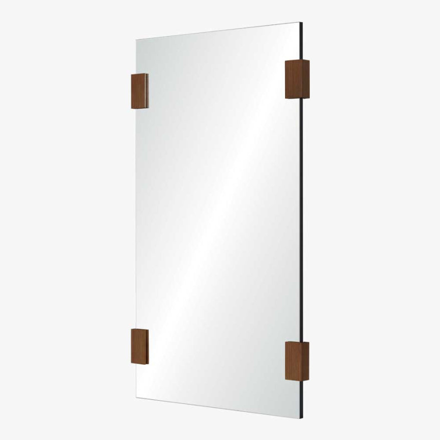Mirror Home Rectangular Mirror with Solid Wood Brackets (30" x 52")