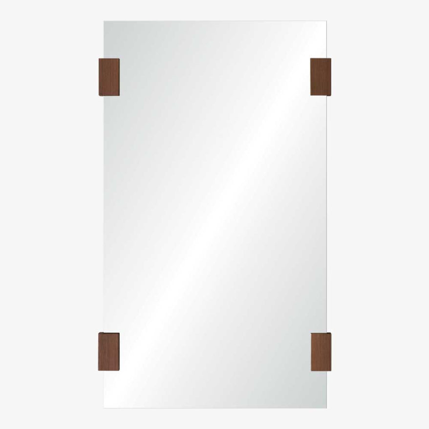 Mirror Home Rectangular Mirror with Solid Wood Brackets (30" x 52")