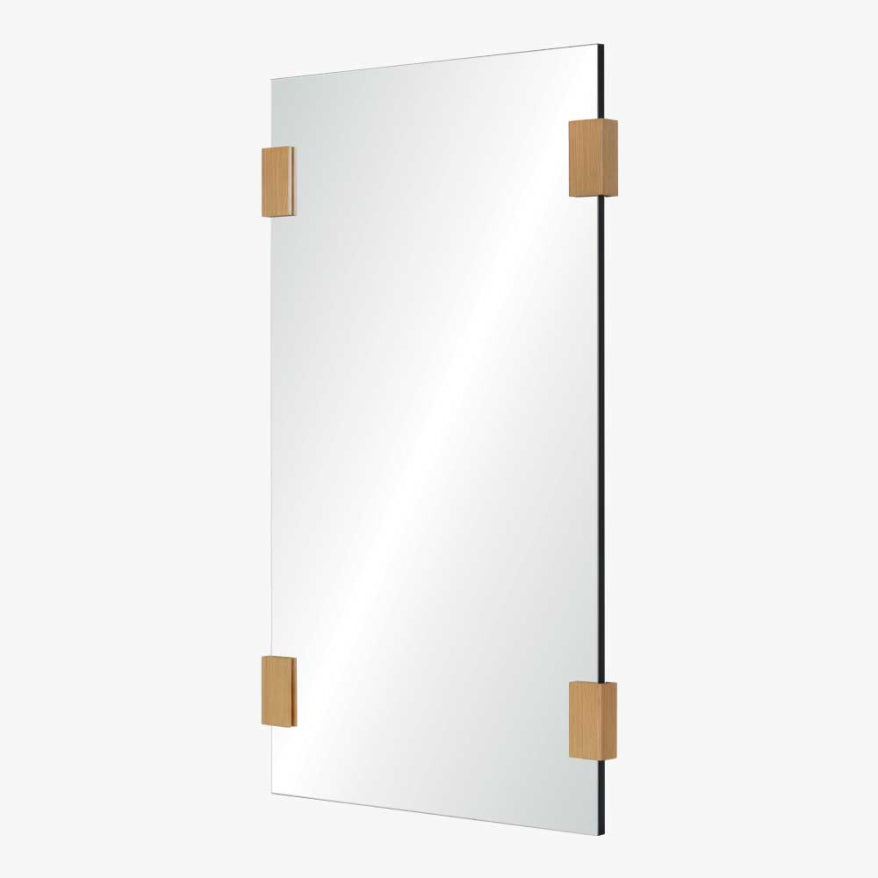 Mirror Home Rectangular Mirror with Solid Wood Brackets (30" x 52")