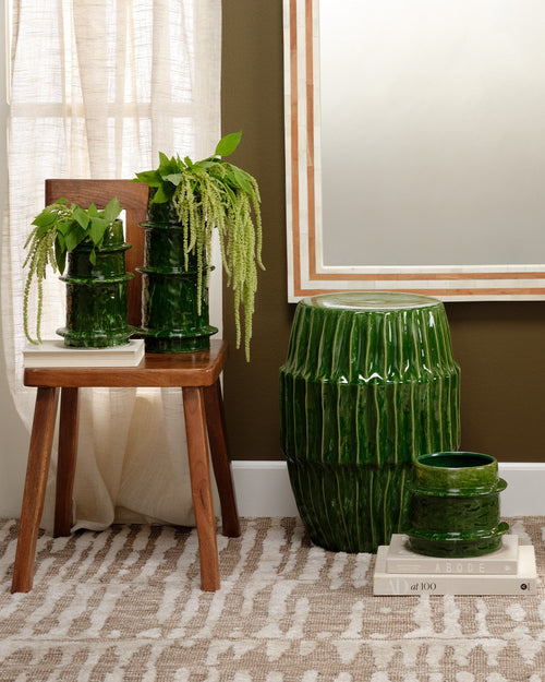 Jamie Young Algae Ceramic Side Table, Green