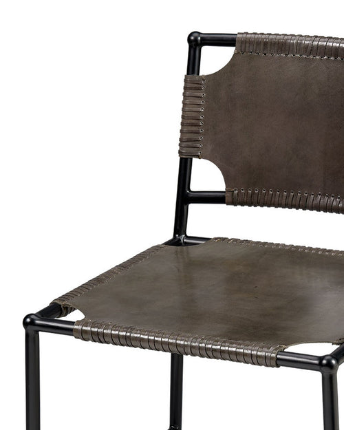 Jamie Young Asher Leather Dining Chair, Grey