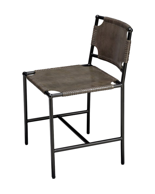 Jamie Young Asher Leather Dining Chair, Grey