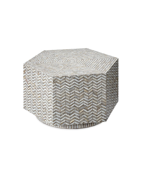 Jamie Young Brando Mother Of Pearl Hexagon Coffee Table