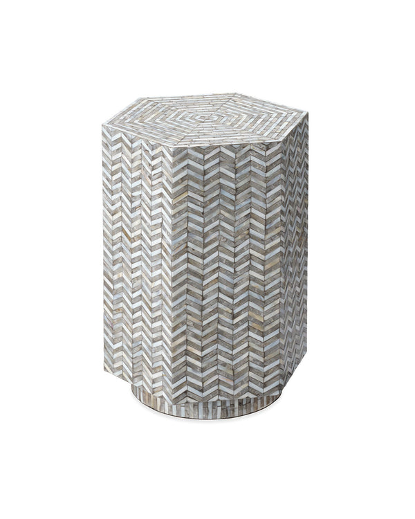 Jamie Young Brando Mother Of Pearl Hexagon Side Table