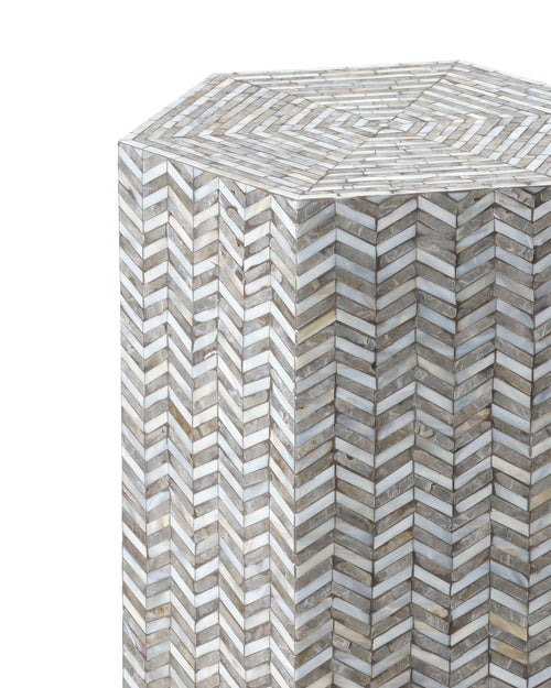 Jamie Young Brando Mother Of Pearl Hexagon Side Table