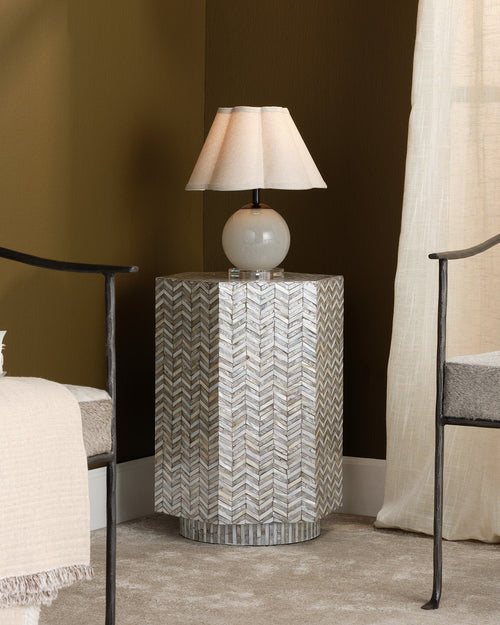 Jamie Young Brando Mother Of Pearl Hexagon Side Table