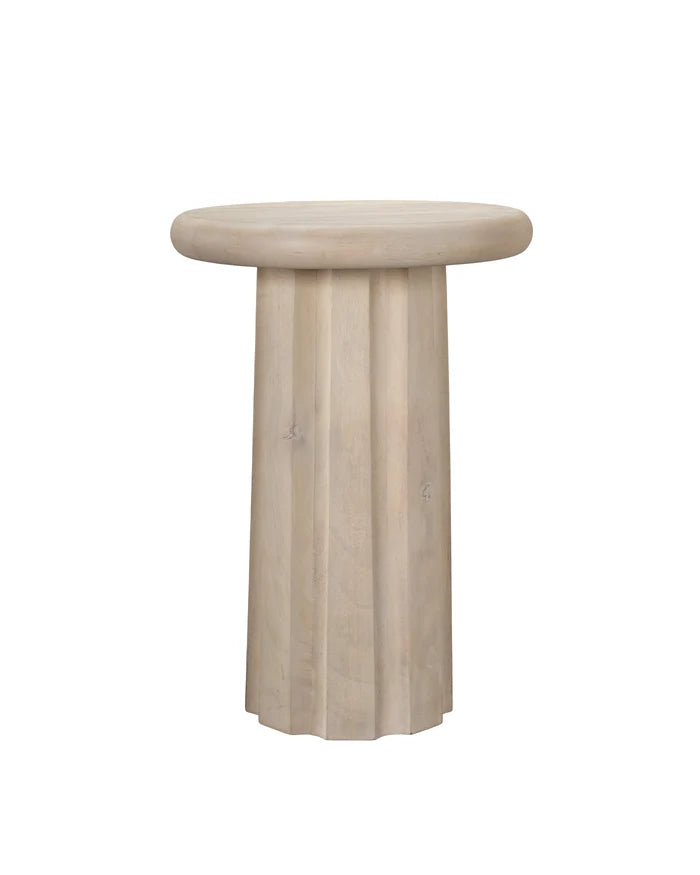 Jamie Young Cremini Wood Side Table, Off White