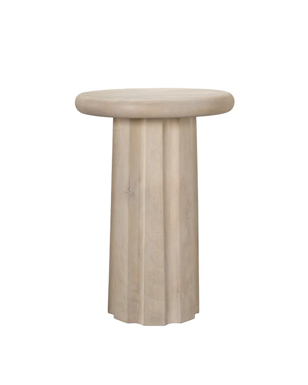 Jamie Young Cremini Wood Side Table, Off White