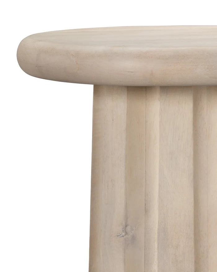 Jamie Young Cremini Wood Side Table, Off White