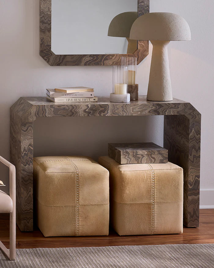 Jamie Young Grounded Console Table, Sand Grey Veneer