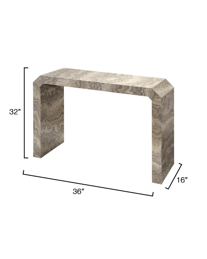 Jamie Young Grounded Console Table, Sand Grey Veneer