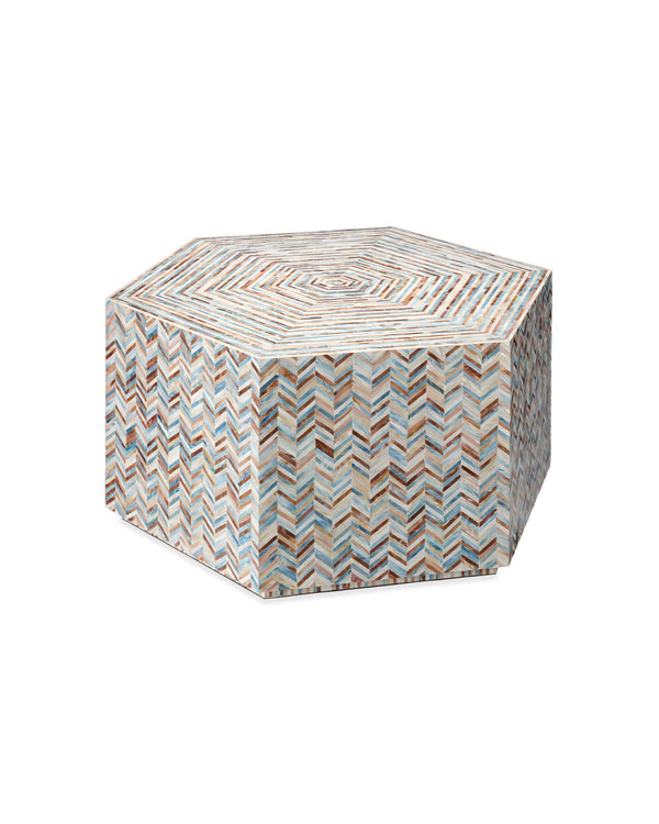 Jamie Young Hepburn Mother Of Pearl Hexagon Coffee Table