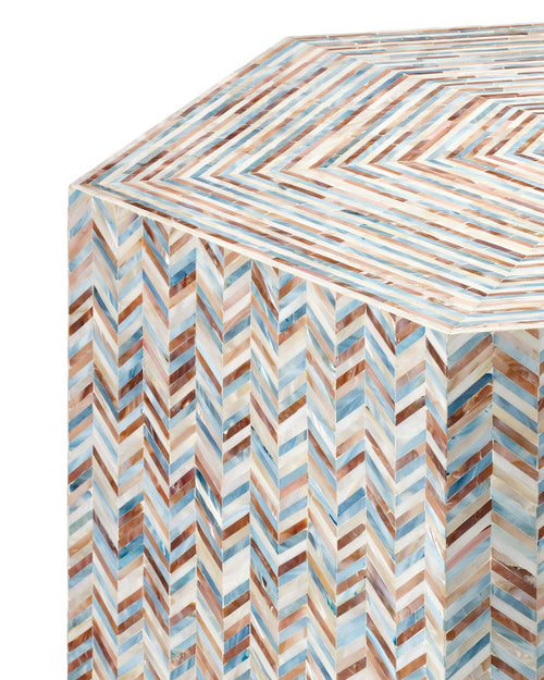 Jamie Young Hepburn Mother Of Pearl Hexagon Coffee Table