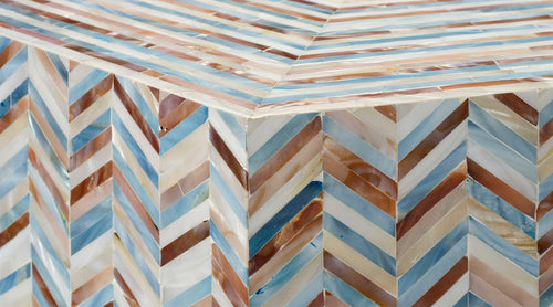 Jamie Young Hepburn Mother Of Pearl Hexagon Coffee Table