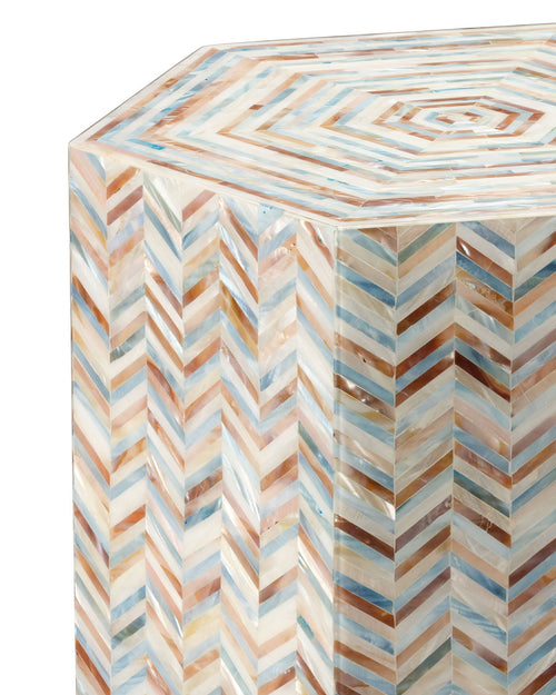 Jamie Young Hepburn Mother Of Pearl Hexagon Side Table