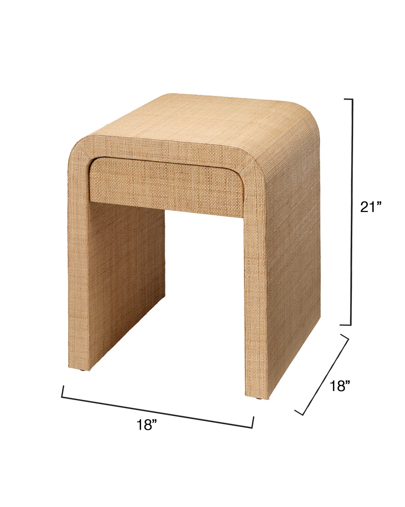 Jamie Young Montecito 1 Drawer Raffia Side Table