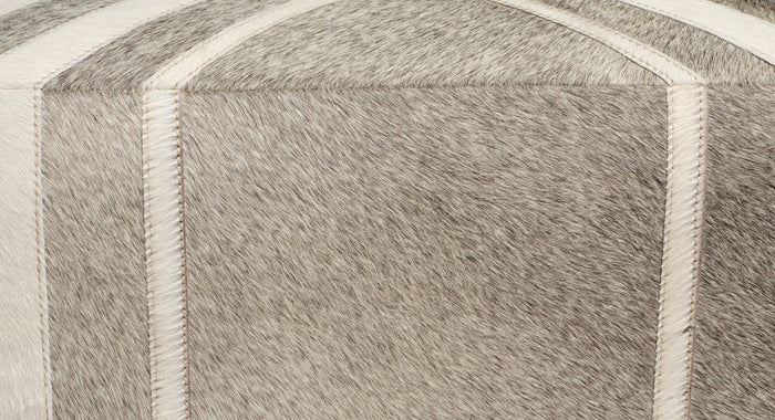Jamie Young Nantucket Ottoman, Grey Hide