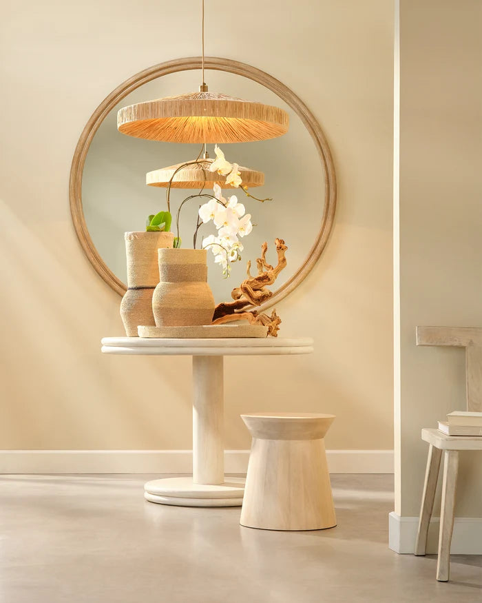 Jamie Young Porcini Wood Side Table, Off White