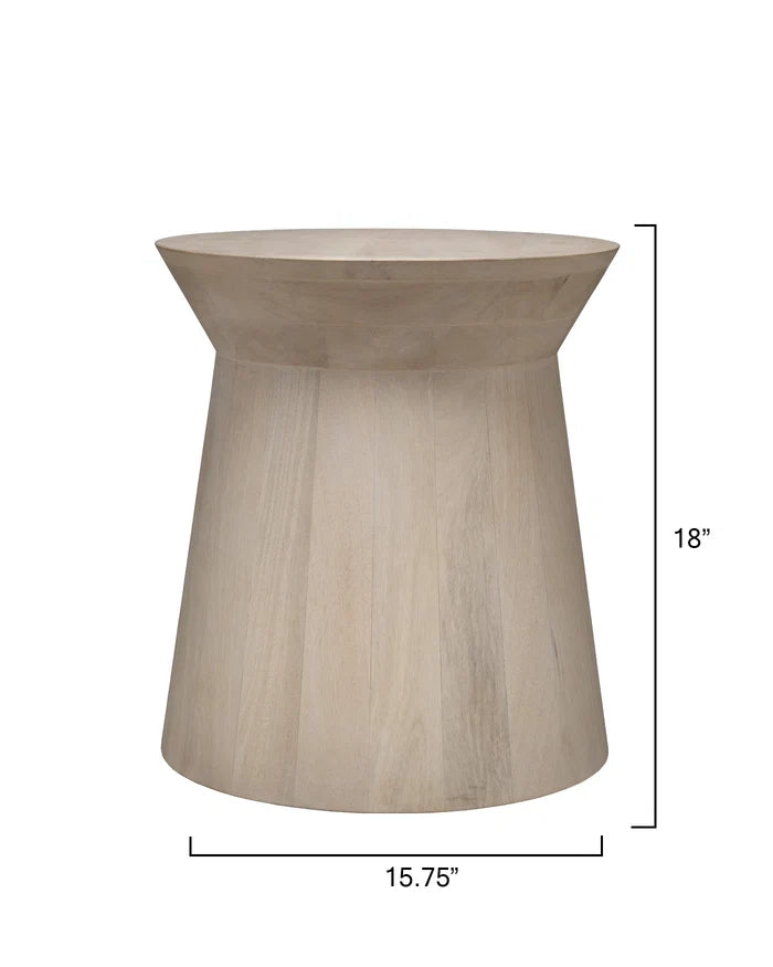 Jamie Young Porcini Wood Side Table, Off White