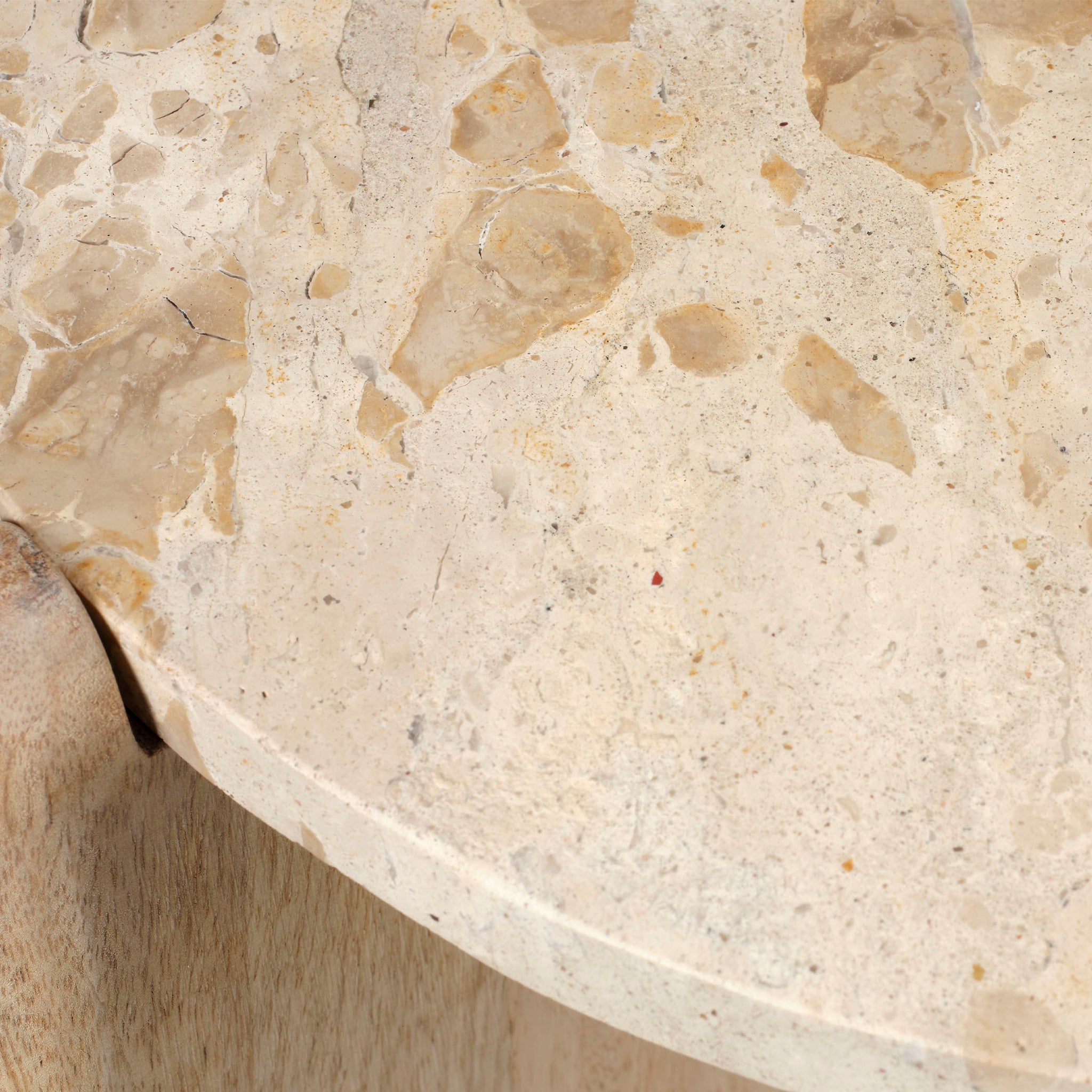 Jamie Young Quarry Wood And Tendua Stone Size Table