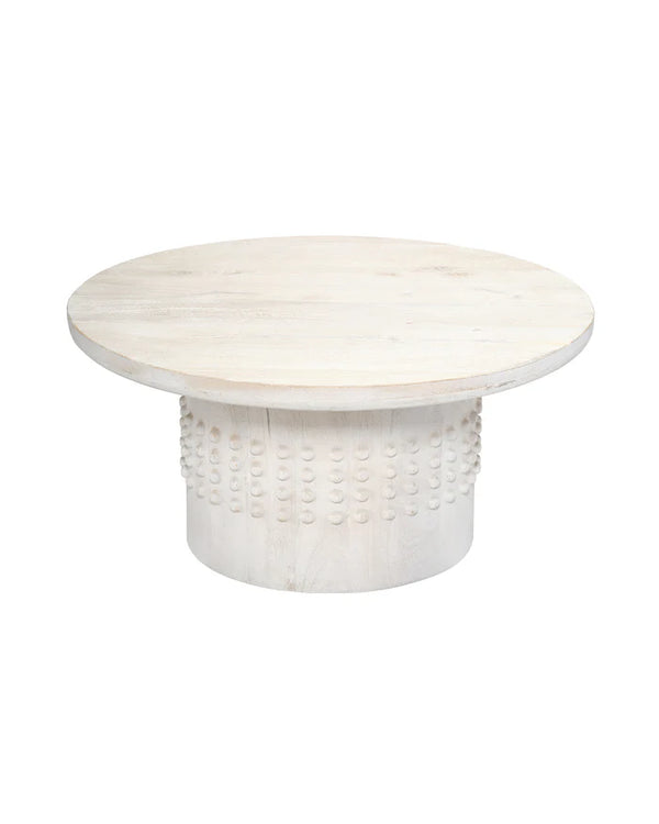 Jamie Young Studded Coffee Table, White Washed Wood