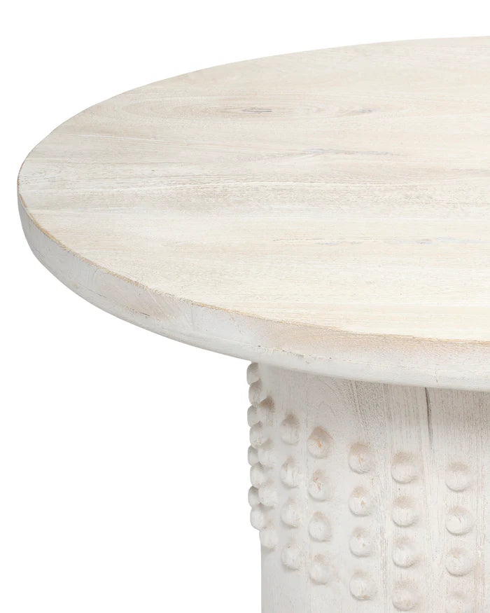 Jamie Young Studded Coffee Table, White Washed Wood