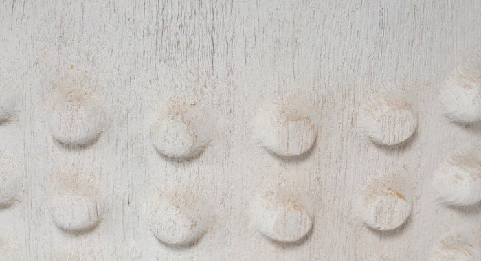 Jamie Young Studded Side Table, White Washed Wood