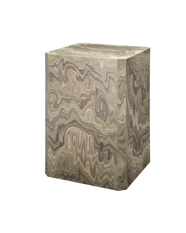 Jamie Young Vale Side Table, Sand Grey Veneer
