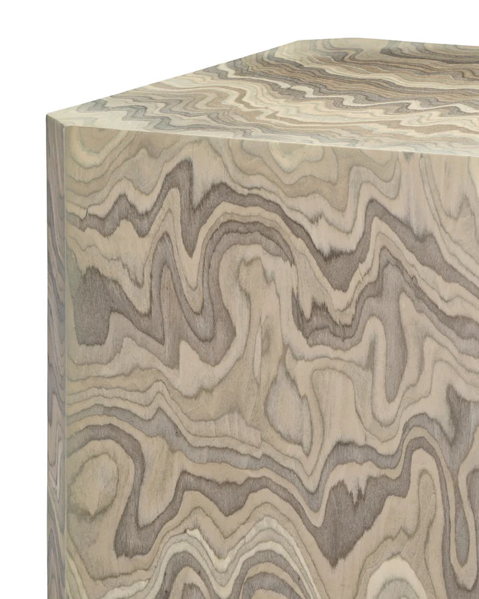 Jamie Young Vale Side Table, Sand Grey Veneer
