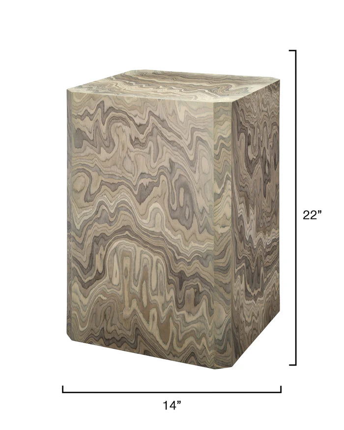 Jamie Young Vale Side Table, Sand Grey Veneer
