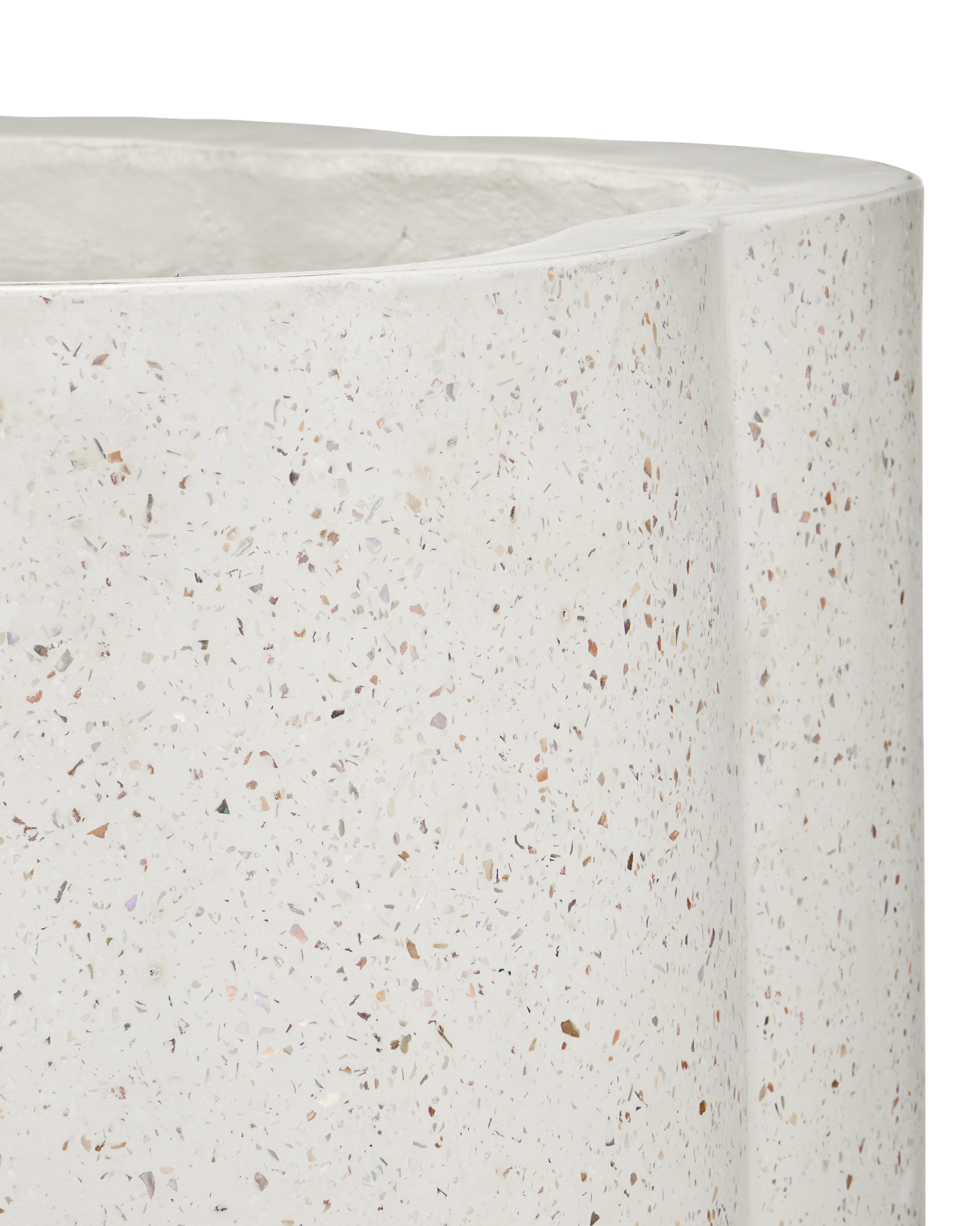 Currey & Company Smerlato Ivory Terrazzo Medium Planter