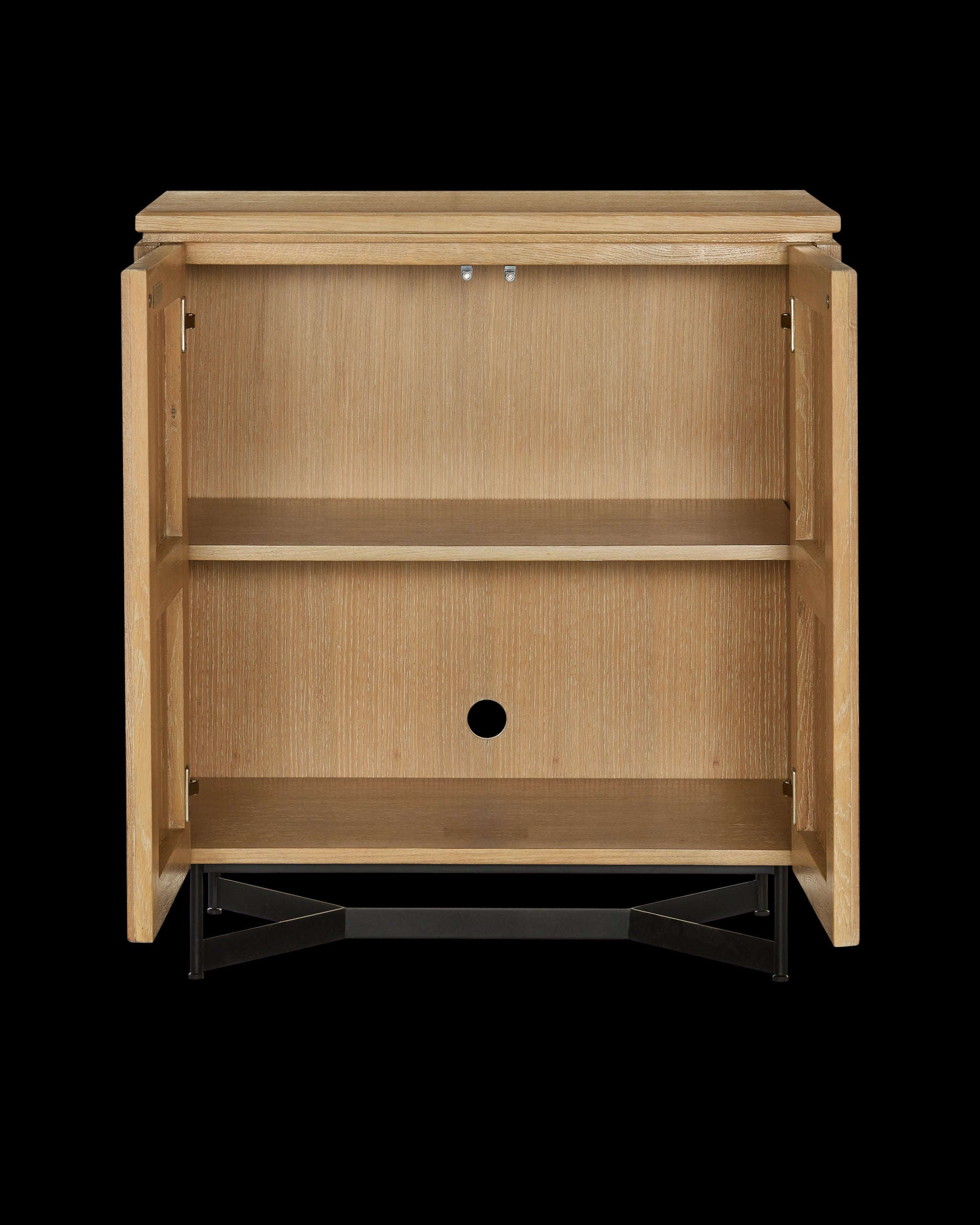 Currey & Company Indeo Washed Oak Cabinet