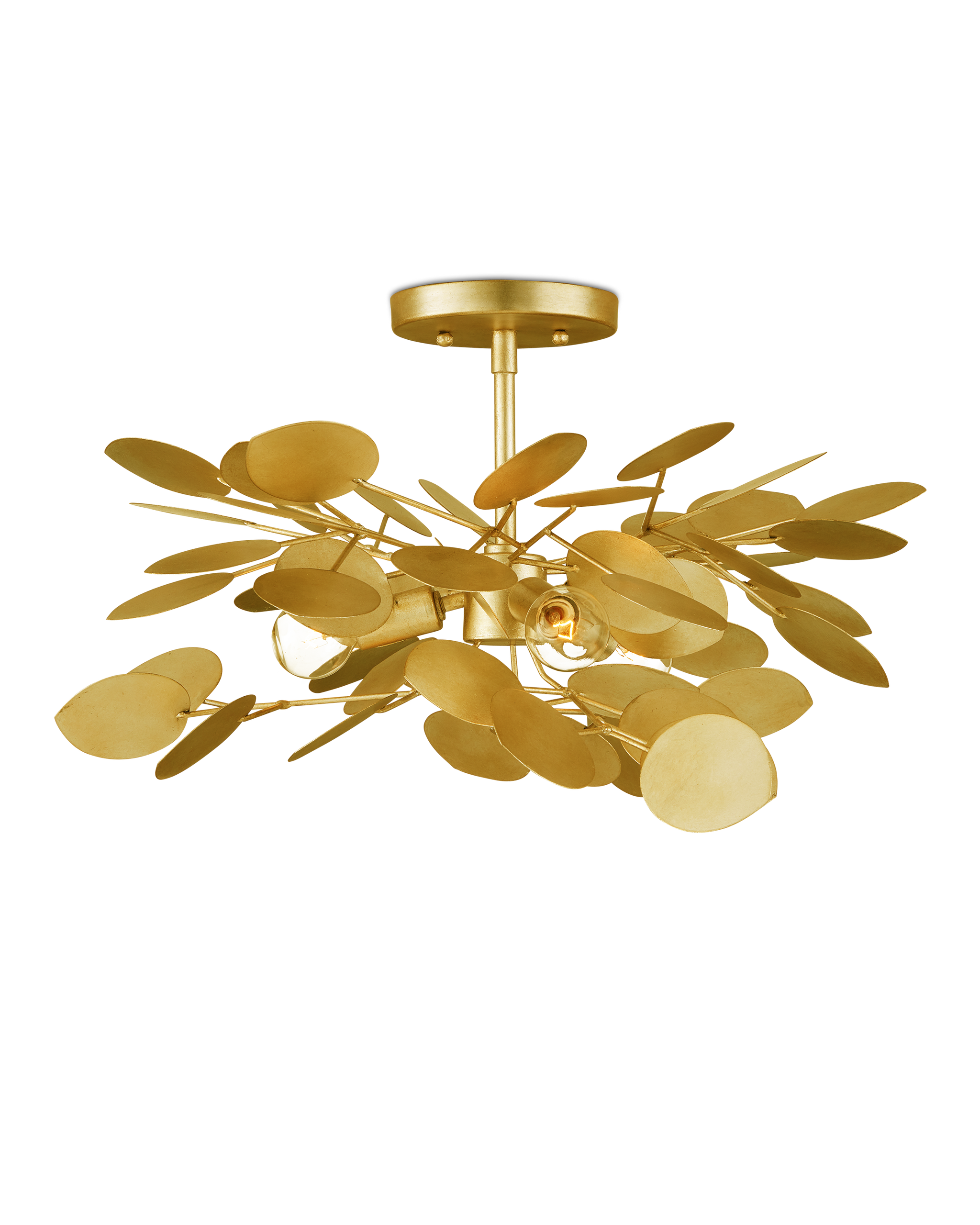Currey & Company Lunaria Gold Semi Flush Mount