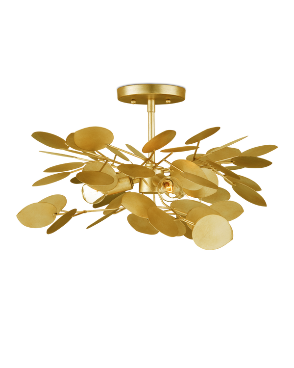 Currey & Company Lunaria Gold Semi Flush Mount