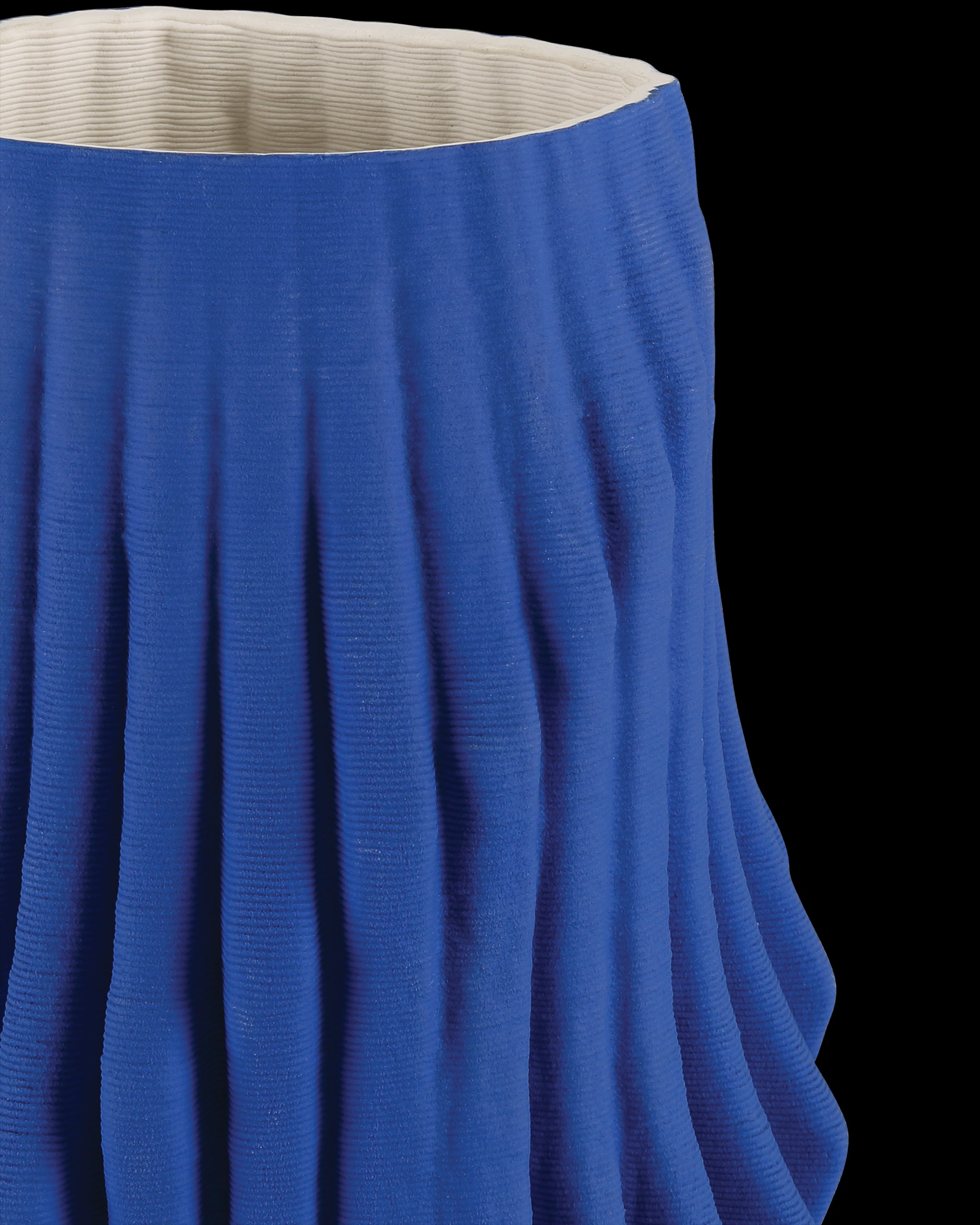 Currey & Company Blue Pleat Large Vase