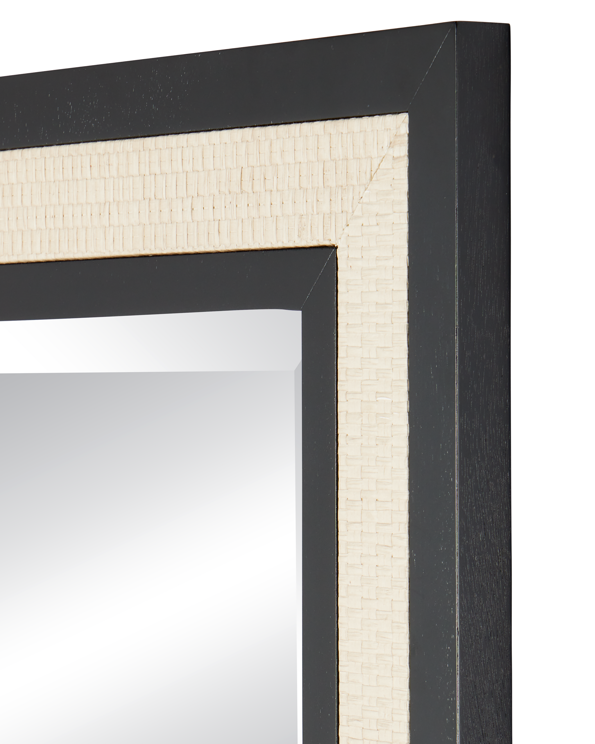 Currey & Company Deanna Ivory Raffia Rectangular Floor Mirror