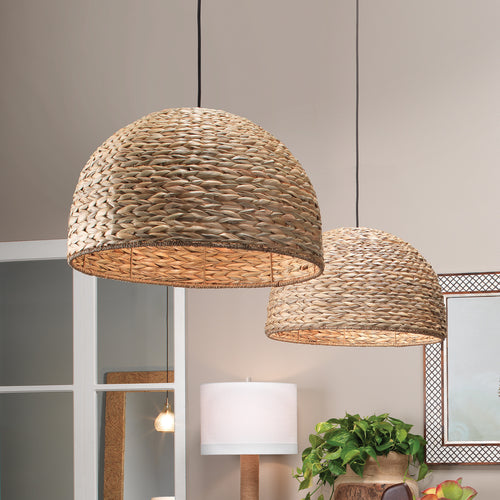 Jamie Young Shoreline Pendant In Natural Seagrass