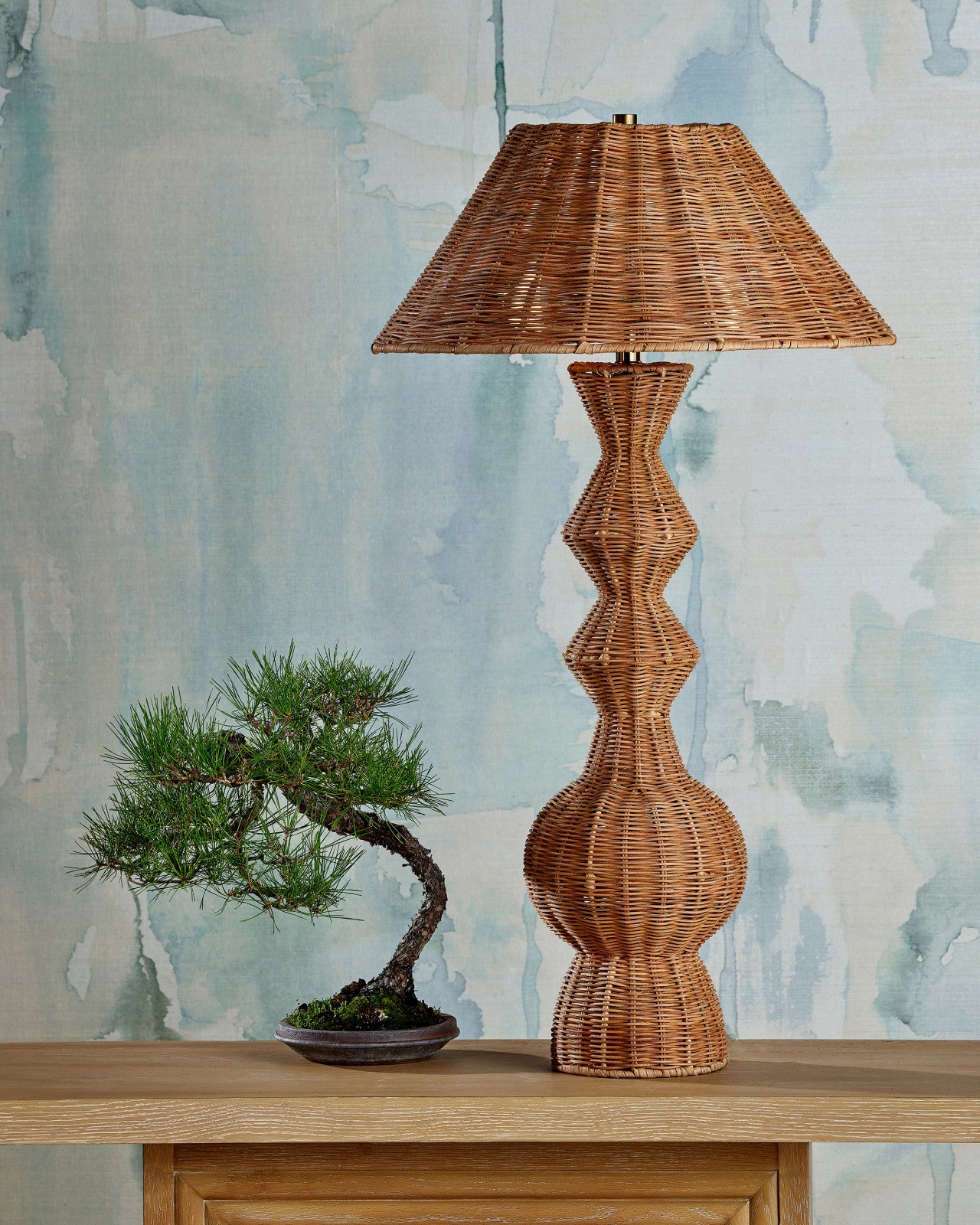 Currey & Company Nirvana Natural Rattan Table Lamp