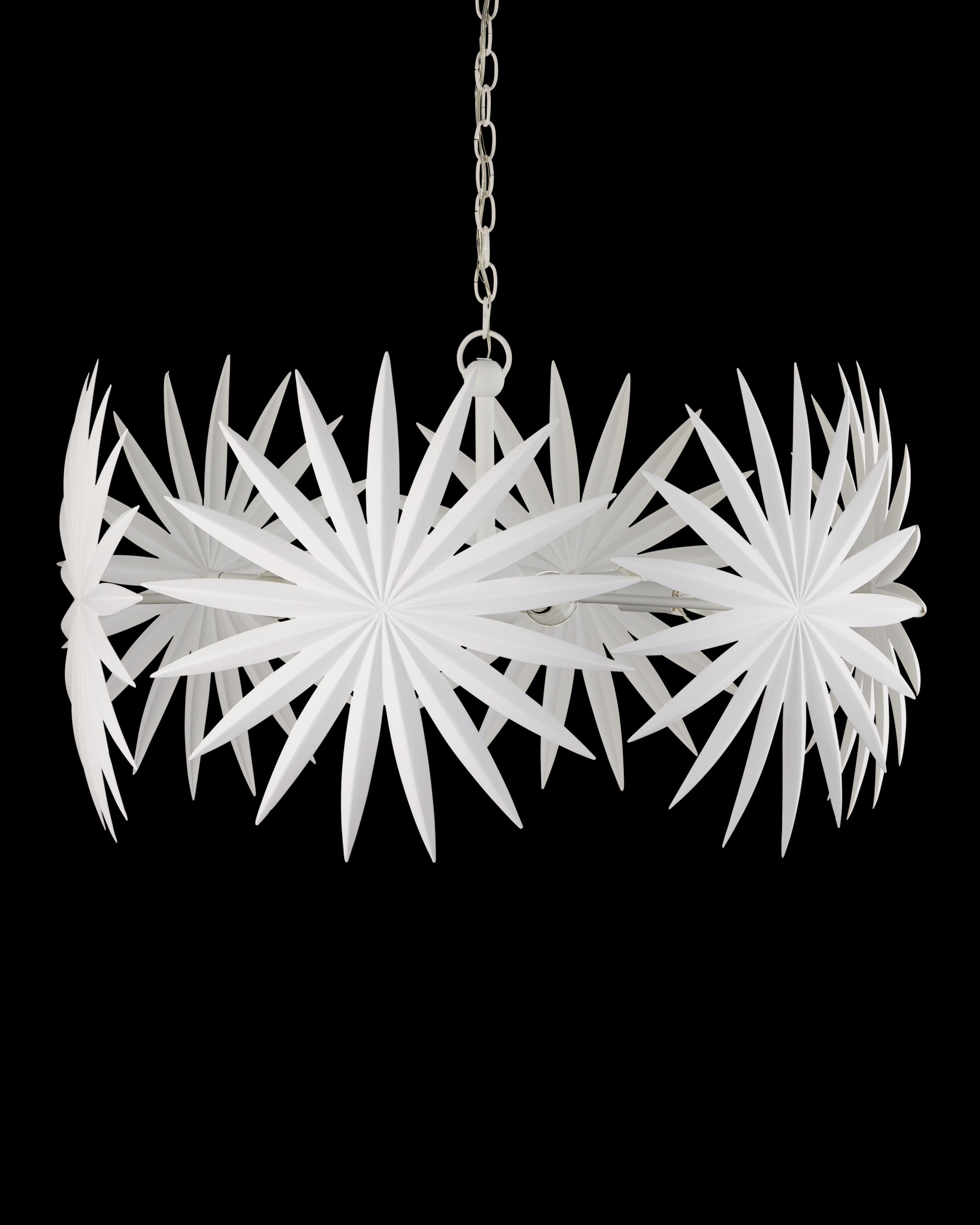 Currey & Company Bismarkia Small White Chandelier