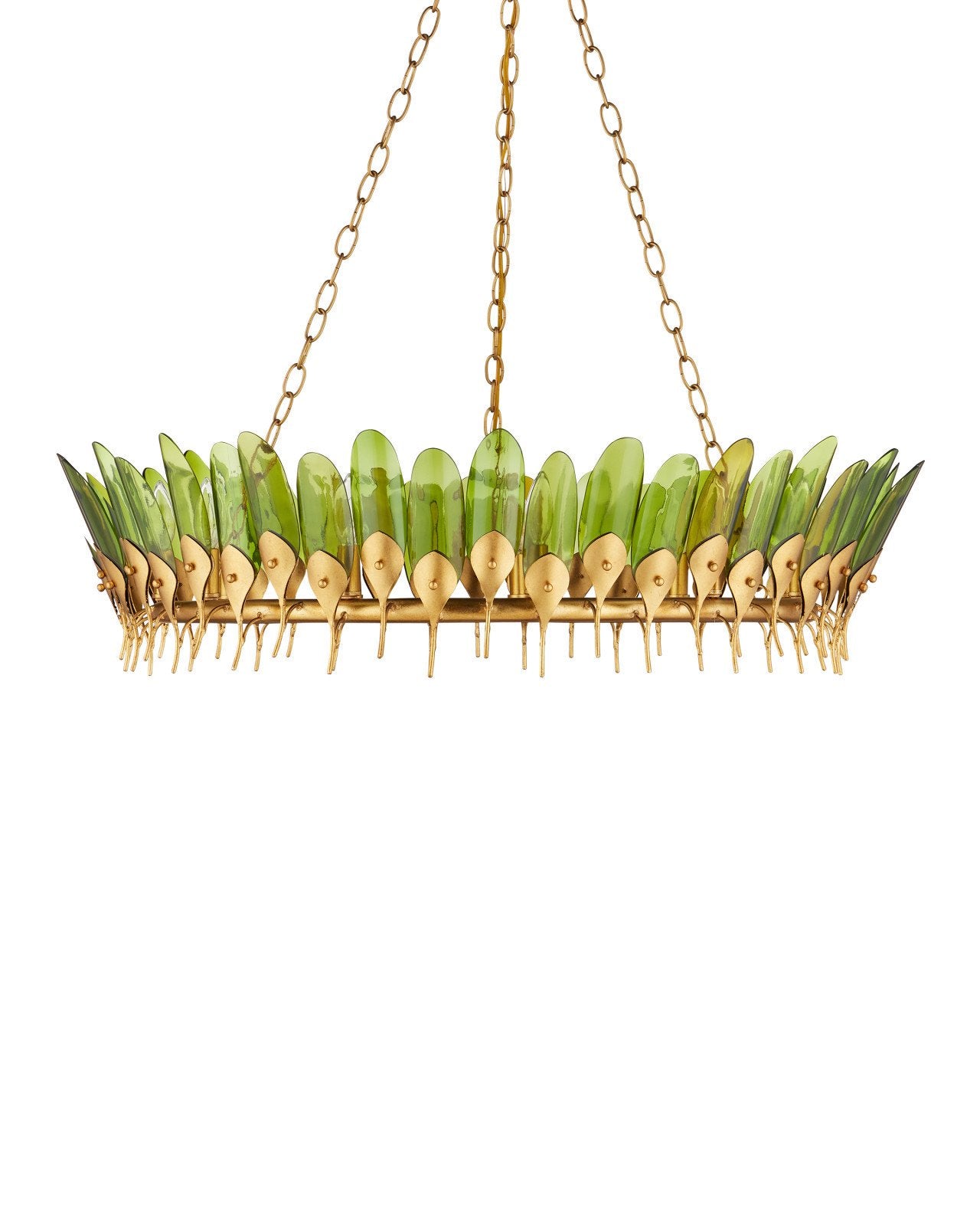 Currey & Company Selavy 38" Contemporary Gold Leaf 11 Light Chandelier