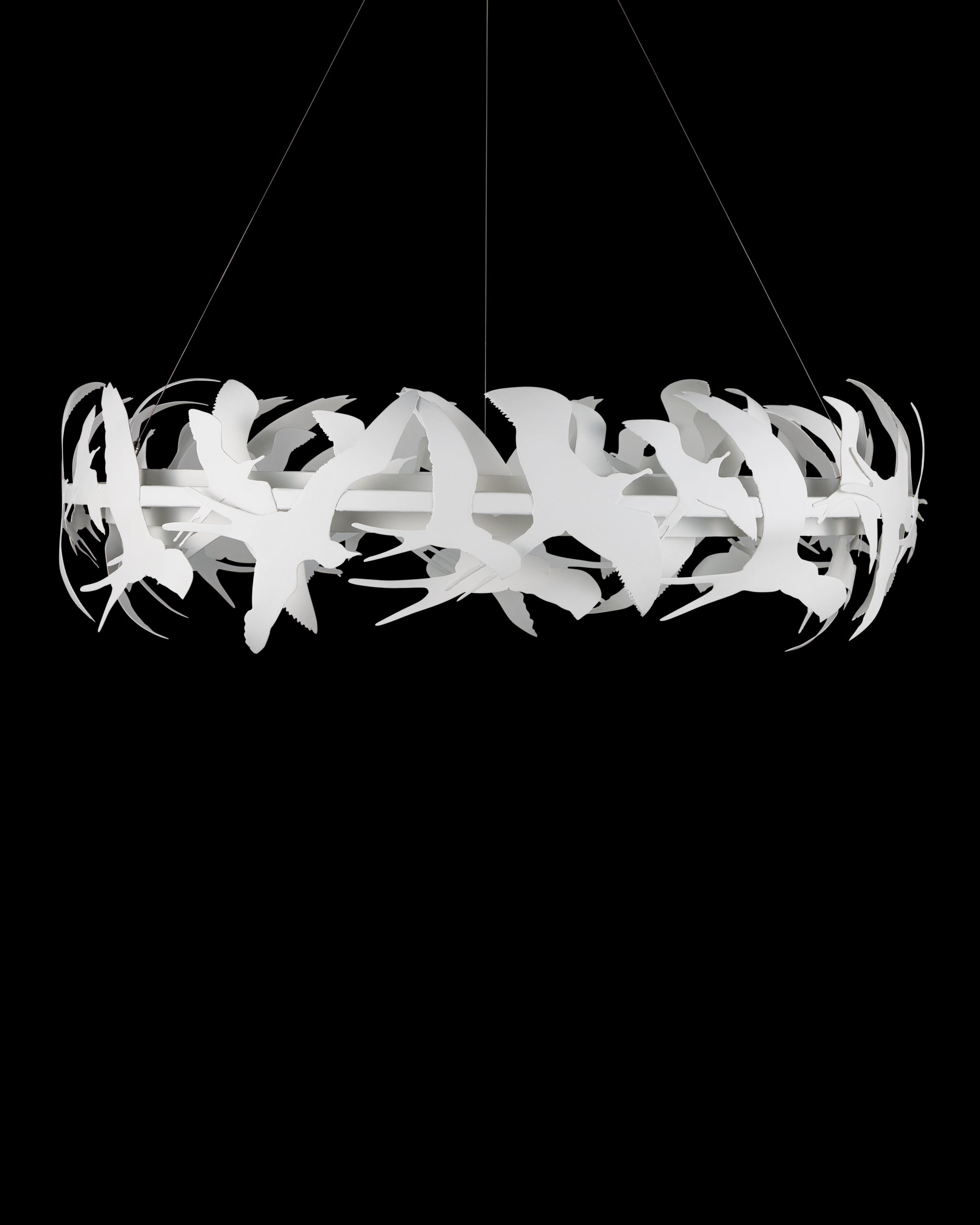 Currey & Company Tijereta White Chandelier