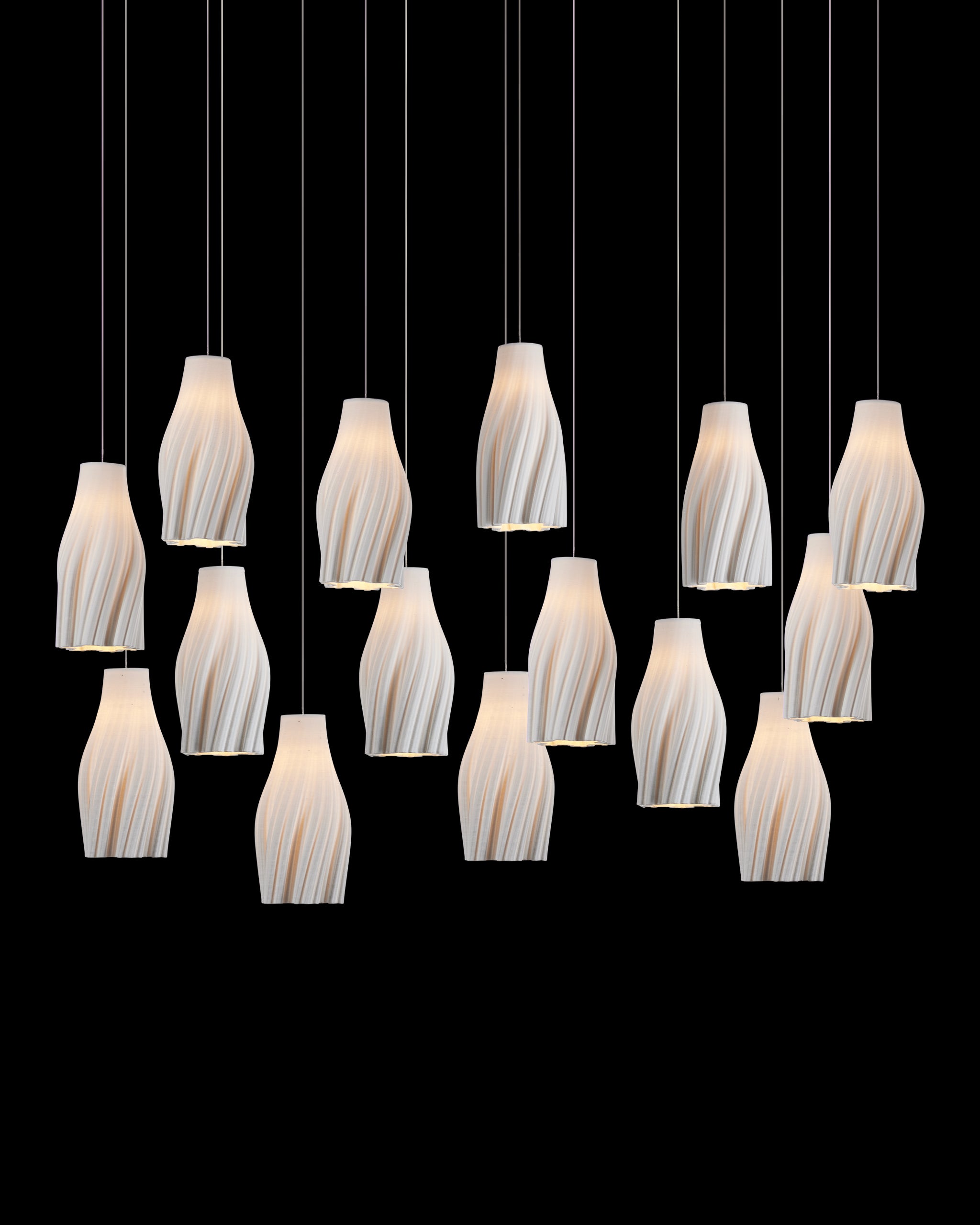 Currey & Company Posh 15 Light Linear Multi Drop Pendant