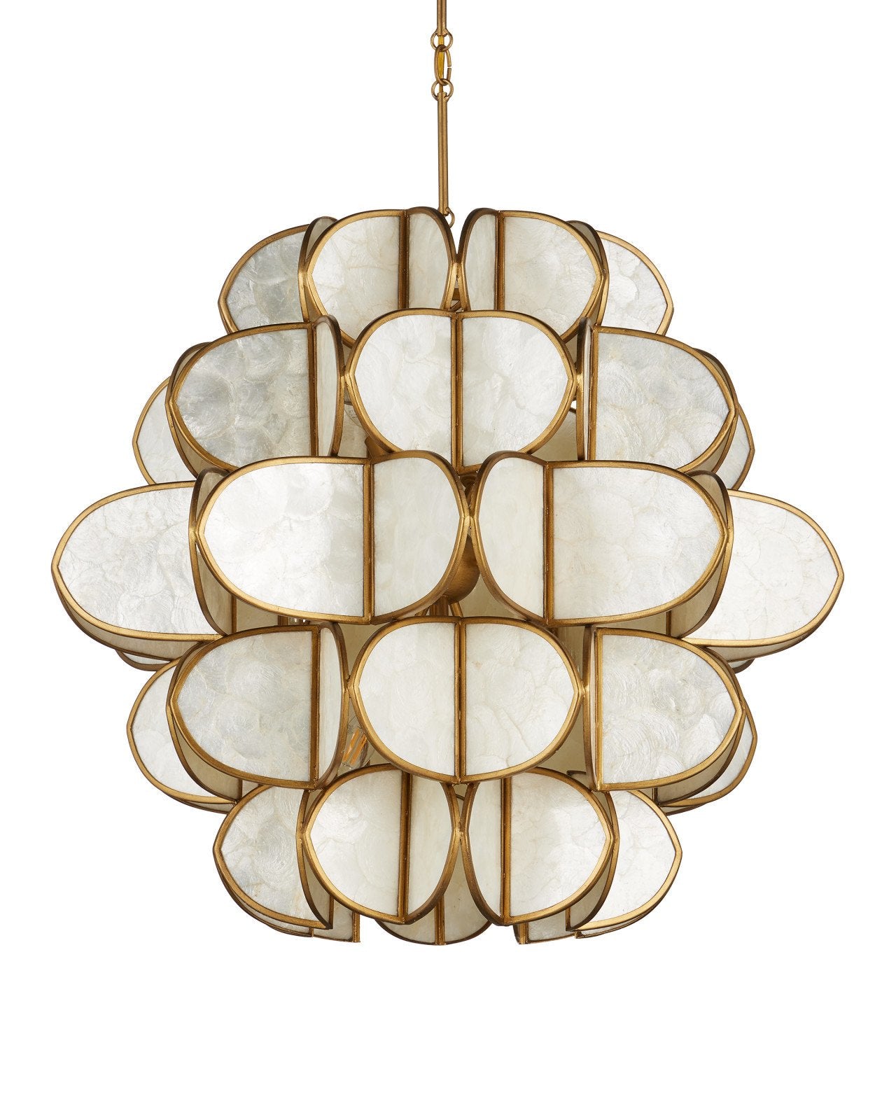 Currey & Company Galatea 30" Brass 9 Light Chandelier
