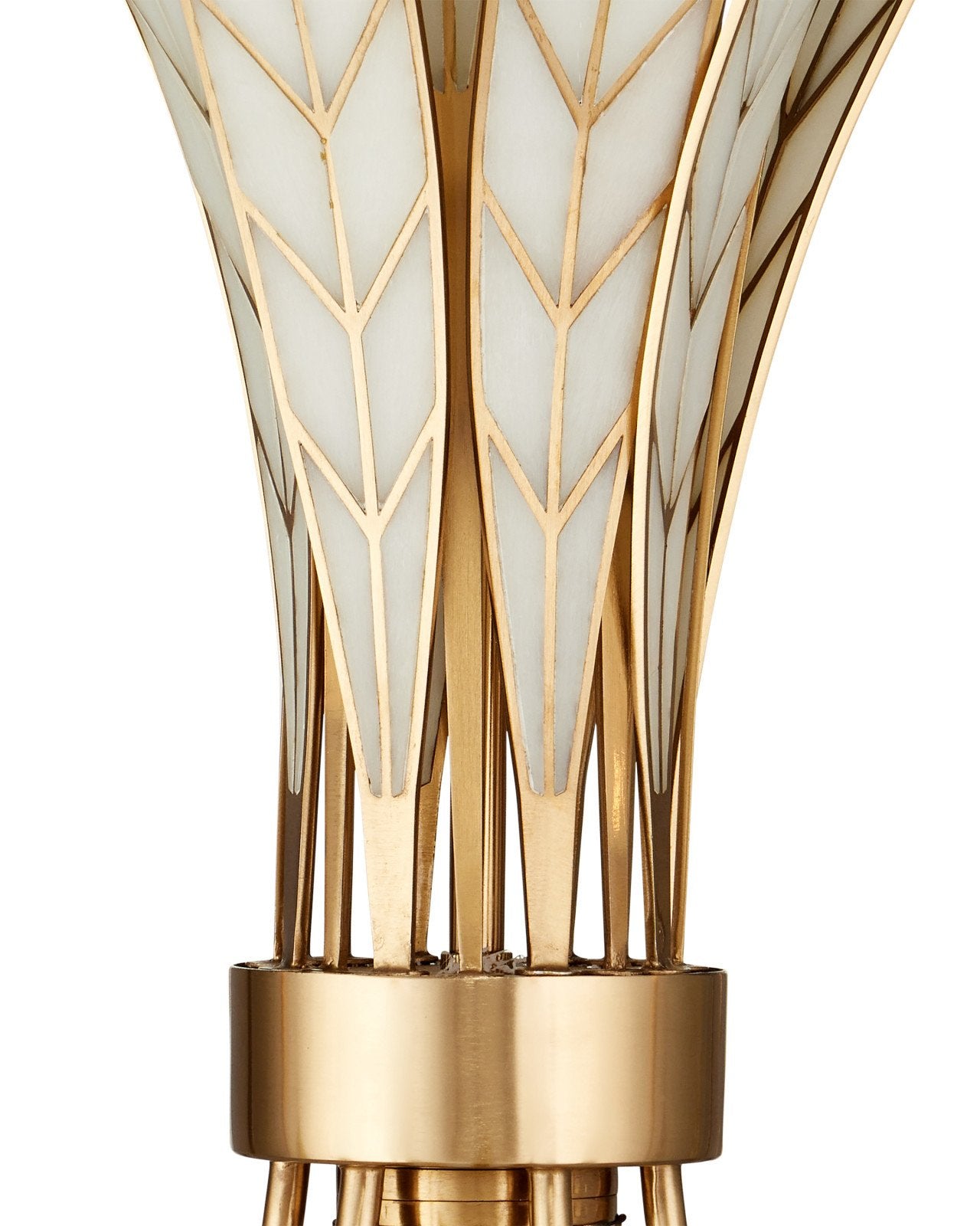 Currey & Company Foliatura 39" Antique Brass 6 Light Chandelier